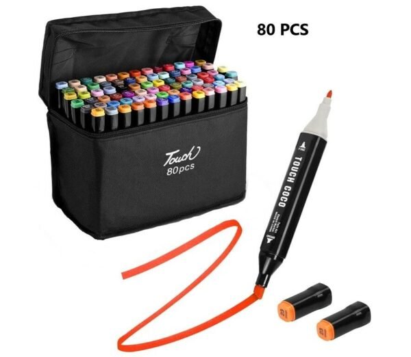 SET DE MARCADORES DOBLE PUNTA TOUCH x 80